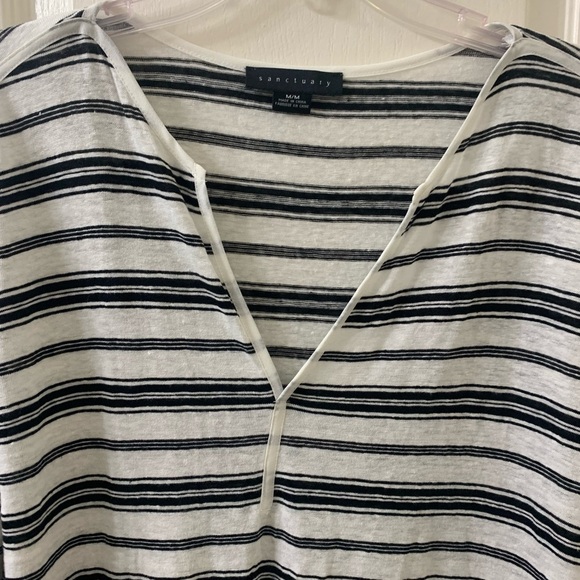 Sanctuary Lagenlook Linen Knit Tunic Top Stripes Layered Women’s Medium - Picture 4 of 12